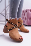 Lu Boo Women's Stiletto Sandals With Camel Uppers 318-30 Fiode
