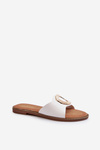 Women's White Slippers with Ornament Cilima