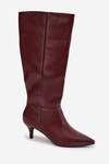 Women's Boots on Low Heel Lined with Eco Leather Bordeaux Marcellia