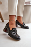 Leather Pumps With Decoration Black Laura Messi 2845