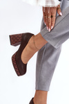 Leather Heels On The Stiletto Laura Messi 259/236-820 Brown