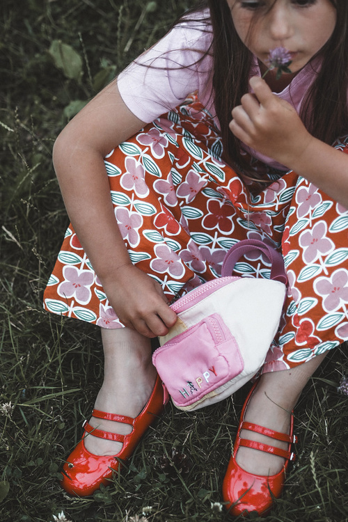 Red Patent Leather Children's Ballerina Flats with Straps Margenis