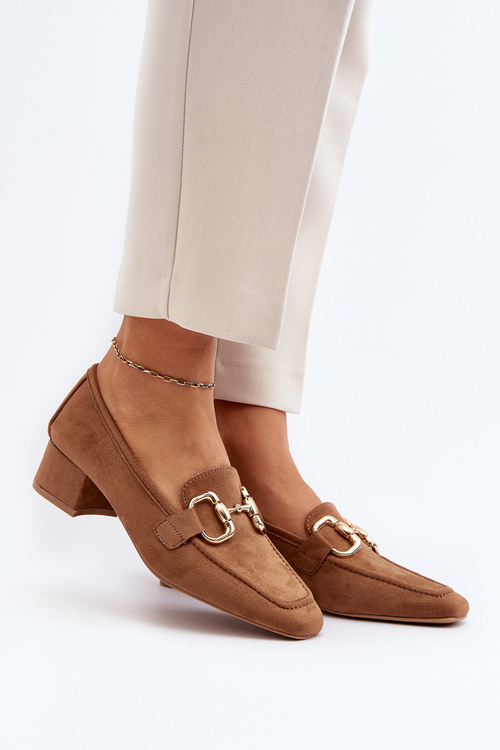 Low-heel Court Shoes with Embellishment Camel Dolvira