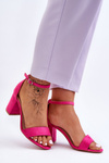 Suede High Heel Sandals Fuchsia Madame