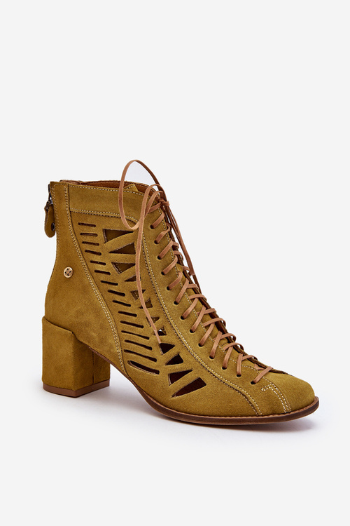 Suede Laced Booties Maciejka 05508-24 Olive