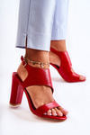 Leather Sandals With A Cut Out Red Maronni