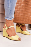 Women's Wedge Sandals Laura Messi 2253 Yellow