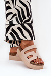 Slides On Chunky Platform Beige Daldiva