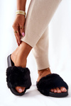 Rubber Moulded Slippers With Eco Fur Black Emmie