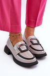 Grey Patent Leather Women's Moccasins Fidodia