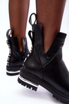 Leather Boots With Zippers And Cutouts Black Flicha 