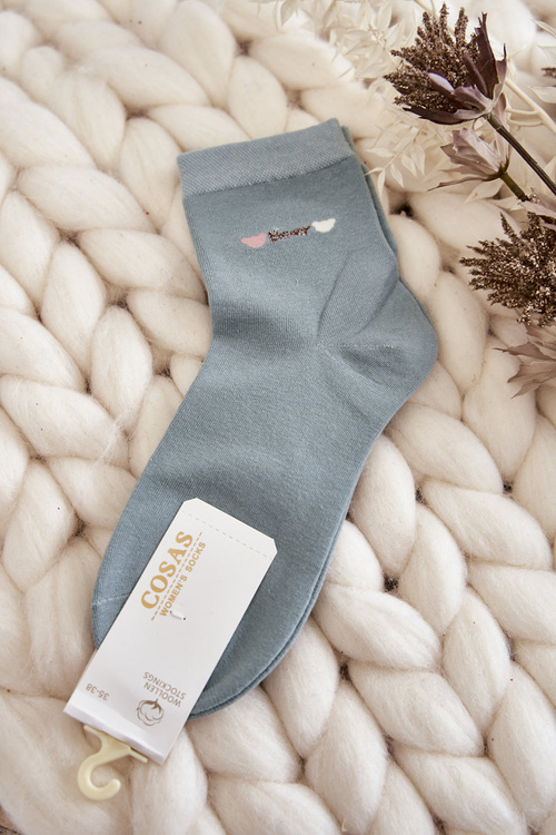 Women's Plain Cotton Cosas Socks Green