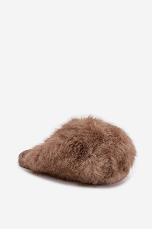 Fur Ladies Slippers Brown Iseline