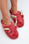 Christmas Slippers With Reindeer Motif Coral Asielle