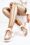 Sneakersy Buty Sportowe Skarpetka Beżowo-Białe Colleen