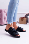 Shiny Flip Flops With Tie Black Emilia