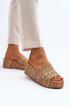 Women's Beige Wedge Sandals Vanarila