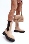 Women's Massive Platform Boots Beige Beatrice