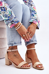 Low Heel Suede Sandals Beige Quincy
