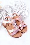 Children's Sandals With Glitter Pink Batilda