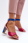 Elegant Women's Sandals on Stiletto Pink Rosazara