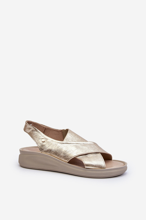 Leather Wedge Sandals Black Morgan