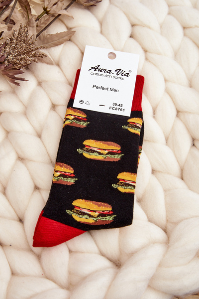 Men's Socks Hamburgers Black