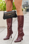 Knee-high heeled women's boots Bordeaux Vionette