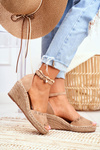 Sandals On A Braided Wedge Beige Sagittarius