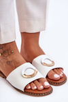 Women's Decorated Slippers White Sherry