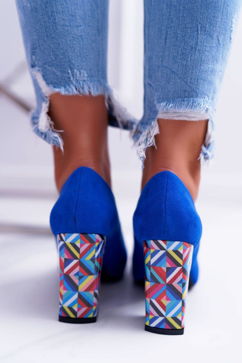 Women's Sergio Leone Uncovered Toe PB133 Blue Fans pumps