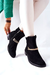 Women's Suede Booties Nicole Leather Black Dome