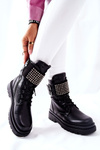 Women's Worker Boots With Studs Eveis