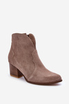 Suede Cowboy Boots Lewski EV28 Beige