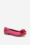 Leather Ballet Flats With Bow Maciejka P6801-15 Fuchsia