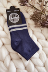 Skarpety Młodzieżowe Bawełniane Za Kostkę Granatowe