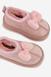 Children's Snow Boots With Embroidery And Bow Pink Daven