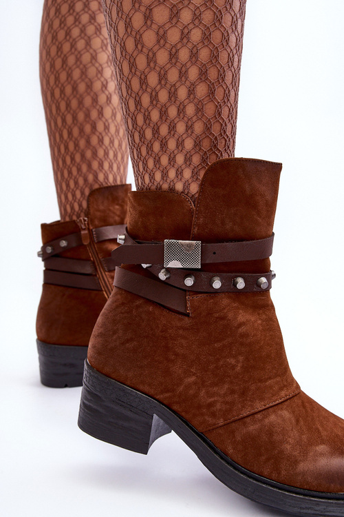 Botki Na Obcasie Ocieplane Camel Effie ST-69P