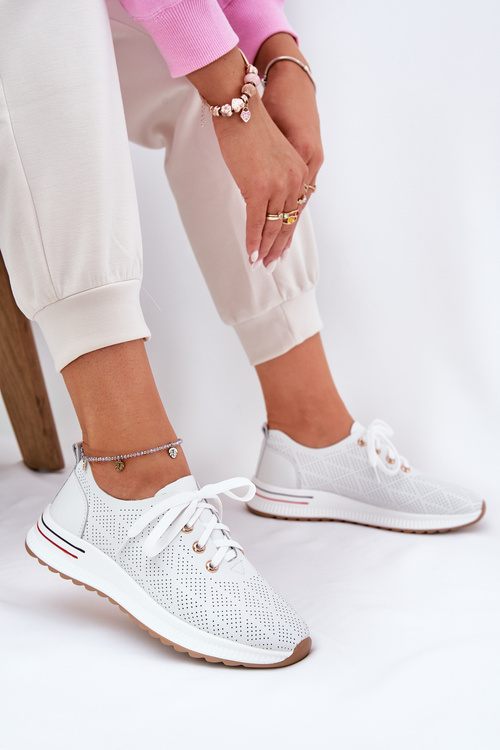 Leather Lightweight Women's Shoes Artiker 54C1758 White