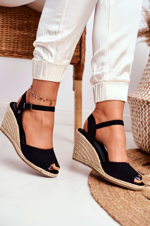 Women's Sandals On Wedge Heel Big Star Black DD274A209