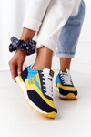 Buty Sportowe Memory Foam Big Star Żółto-Niebieskie HH274525