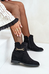 Womens Ankle Boots On Hidden Wedge Made Of Eco Suede Black Ofcorna