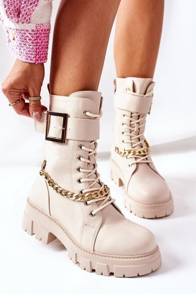High Boots on a Massive Platform Beige Tanaros