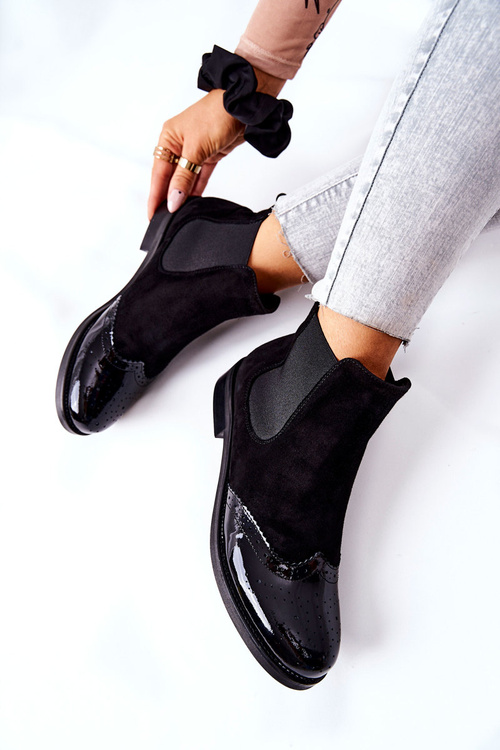 Leather Slip-on Boots Laura Messi Black 2096