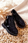 Leather Children's Boots Lacquered Black Maris