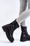 Women's Zipper Boots On The Platform Black Laretto