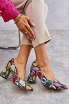 Czółenka Skóra Wężowy Wzór Wielobarwne Lewski Shoes 3277
