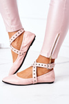Foldable Leather Ballerinas Lu Boo Pink