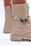 Women's Embellished Leather Boots Workery Beige Totah 