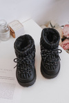 Children's Insulated Snow Boots With Thick Fur Black Nastira